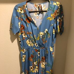 Blue floral romper